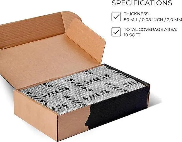 Alt view image 2 of 3 - 80 mil (2mm) Car Sound Deadening mat - Butyl Automotive Sound Deadener - Noise Insulation and Vibration Dampening Material 10 sqft (0.95 sqm)