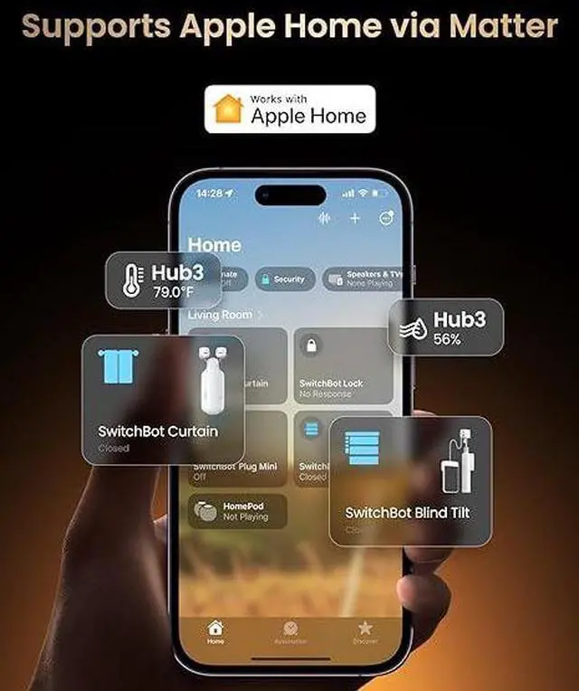 Alt view image 2 of 4 - Universal Remote Control with Hub 3, Multi-use Smart Remote with Customize App, Control 25 IR/Bluetooth Devices and 10 Scenes, Compatible with TV/AC/SwitchBot BLE Devices