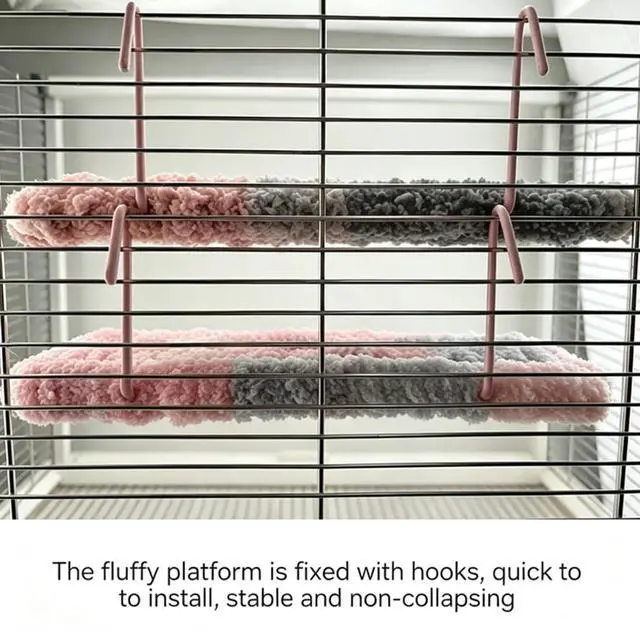 Alt view image 3 of 7 - Soft Plush Bird Nest Hanging Cage Bed, Warm Sleeping Platform for Parrot, Suitable for Parakeet, Lovebird, Budgie, Cockatoo and Macaw (Pink)