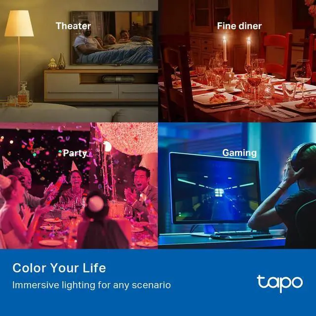 Alt view image 2 of 7 - TP-Link Smart Light Bulbs, 16M Colors RGBW, Dimmable, Alexa Frustration-Free Setup, A19, 60W Equivalent, 800LM CRI>90, 2.4GHz WiFi only L531E