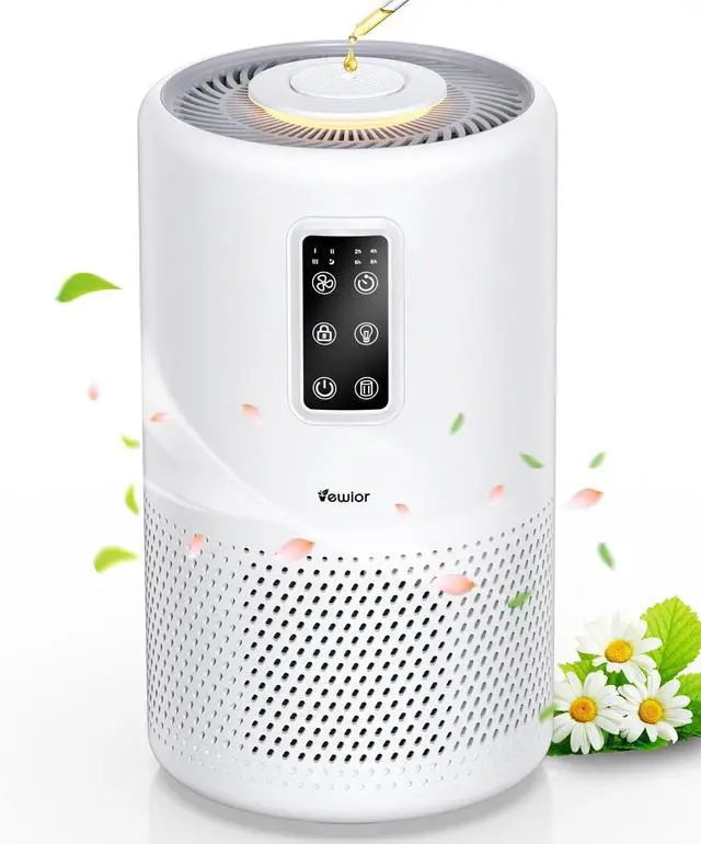 Main image of Air Purifiers for Home Large Room up to 1600ft², H13 True HEPA Air Purifier for Bedroom with night light, Fragrance Sponge, Sleep Mode, Timer, Lock, Pesticide