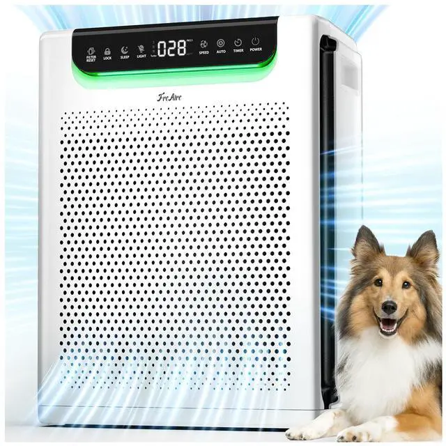 Main image of Air Purifiers for Home Large Room, Cover Up to 2600 Ft² with Washable Filters, Powerful Turbo Mode, PM2.5 Air Quality Display, 22dB Sleep Mode, Air Cleaner for Pets Hair, Smoke, Odors, HAP607, White