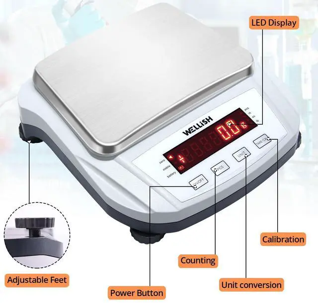 Alt view image 3 of 6 - Lab Scale 5000g/0.1g High Precision Digital Scale Analytical Balance Electronic Scale for Kitchen Lab Weighing