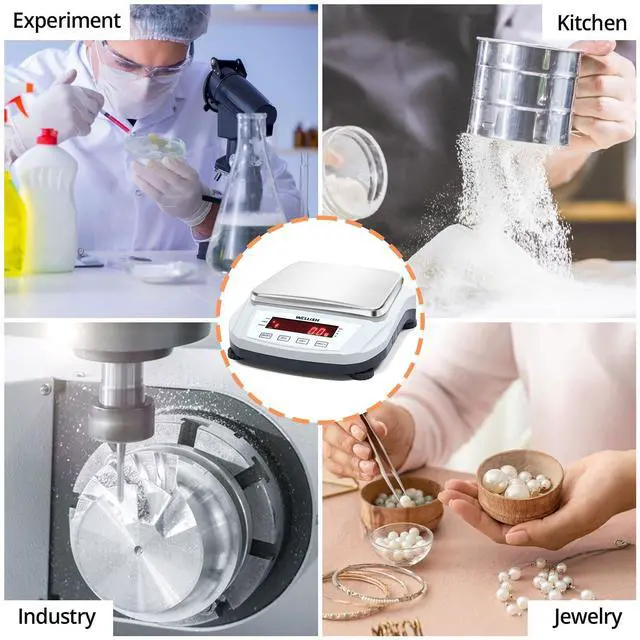 Alt view image 6 of 6 - Lab Scale 5000g/0.1g High Precision Digital Scale Analytical Balance Electronic Scale for Kitchen Lab Weighing