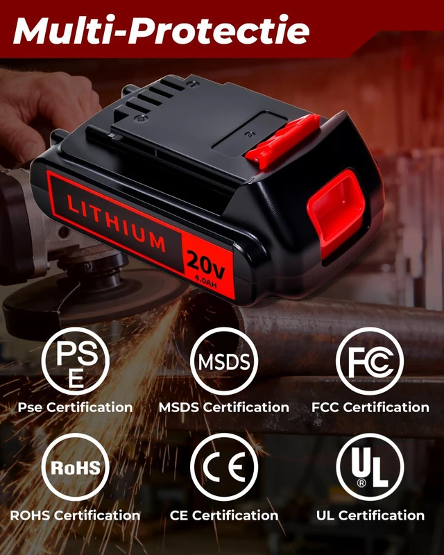 Alt view image 4 of 7 - 20V 4.0Ah Battery for Black and Decker Lithium-Max Tools 2-Pack High-Capacity Replacement Lithium-Ion Battery, Compatible with LBXR20 LBXR2020 LBX20 LBXR2520 LB2X4020 LB2XR20