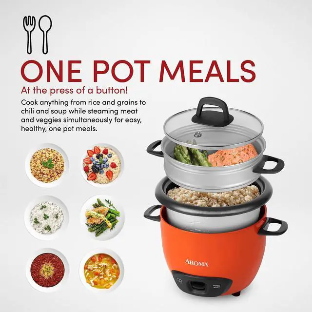 Alt view image 2 of 7 - 3-Cup (UnCooked) / 1.5Qt / 6-Cup Cooked Rice & Grain Cooker (ARC-743-1NGOR)
