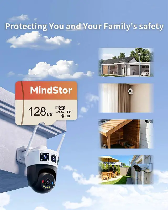 Alt view image 2 of 7 - 128GB Micro SDXC Memory Card, 90MB/s Read, U1, A1, with Adapter | For Security Cameras, Dash Cams, Trail Cameras, Home Surveillance & 1080P Loop Recording