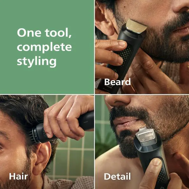 Alt view image 2 of 7 - Philips All-in-One 3000 Series 13 in 1 Trimmer for Men, Beard Trimmer & Head Hair Clipper, Full Metal Self-Sharpening Blades & 8 Length Settings, MG3939/50