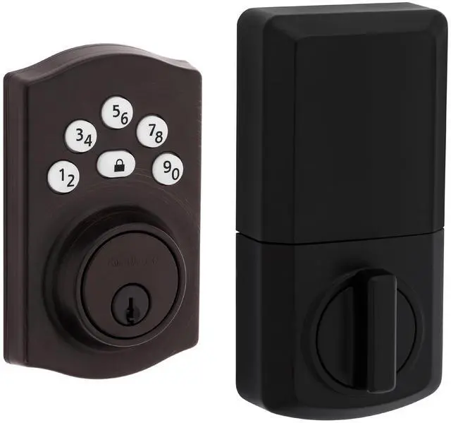 Main image of Powerbolt 240 5-Button Keypad Venetian Bronze Traditional Electronic Deadbolt Door Lock, Featuring Convenient Keyless Entry, Customizable User Codes and Auto-Locking