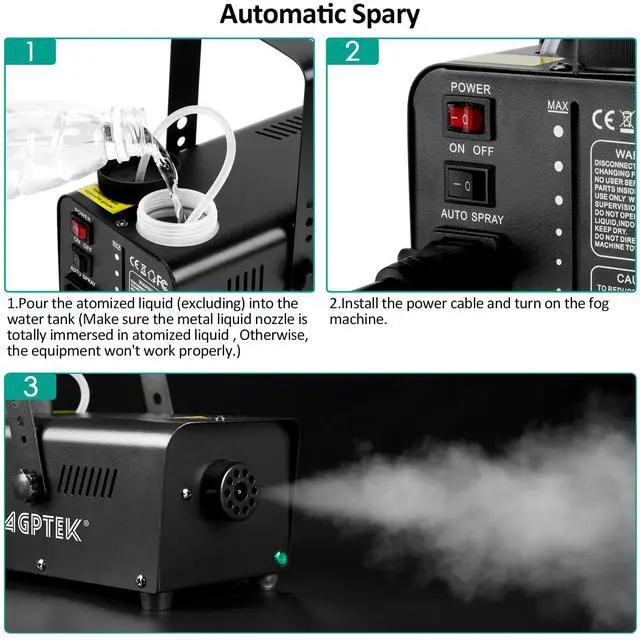Alt view image 2 of 7 - Fog Machine, 500W Smoke Machine with Wireless Remote & Automatic Spray Function, Great for Halloween, Christmas, Wedding, Parties, DJ Performance & Stage Show