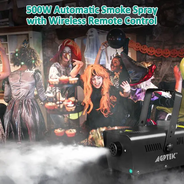 Alt view image 6 of 7 - Fog Machine, 500W Smoke Machine with Wireless Remote & Automatic Spray Function, Great for Halloween, Christmas, Wedding, Parties, DJ Performance & Stage Show