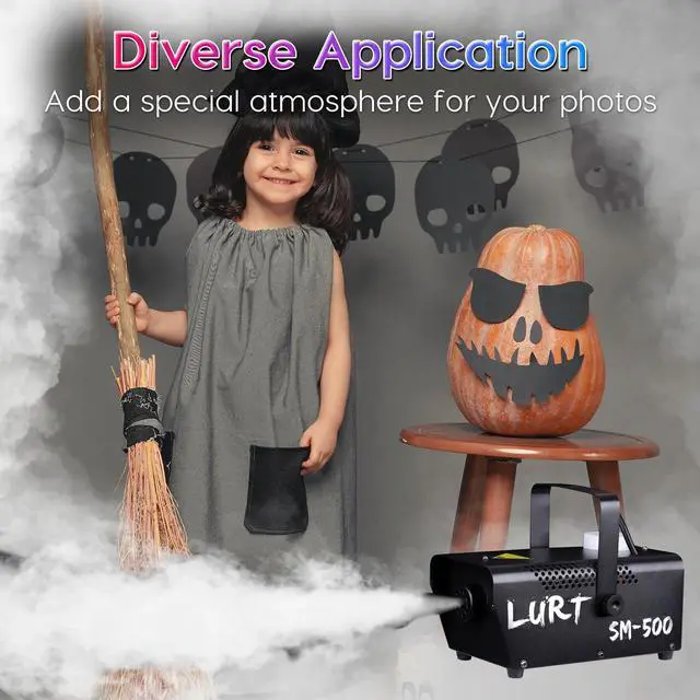 Alt view image 2 of 7 - Fog Machine 500W Mini Smoke machine with Wireless Remote Control and Auto Mode Portable for Parties,Outdoor,Halloween,Wedding,Stage,Effect,indoor,Disco and Disinfection 2000CFM,Fuse Protection