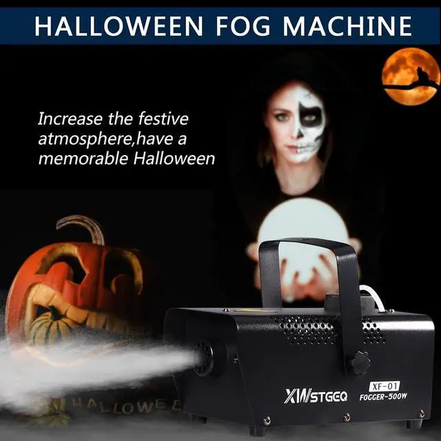 Alt view image 2 of 7 - Fog Machine Smoke Machine for Halloween Parties Wedding Photography,500 Watt Portable Safe Fogger Machines with 2 Temperature Controllers