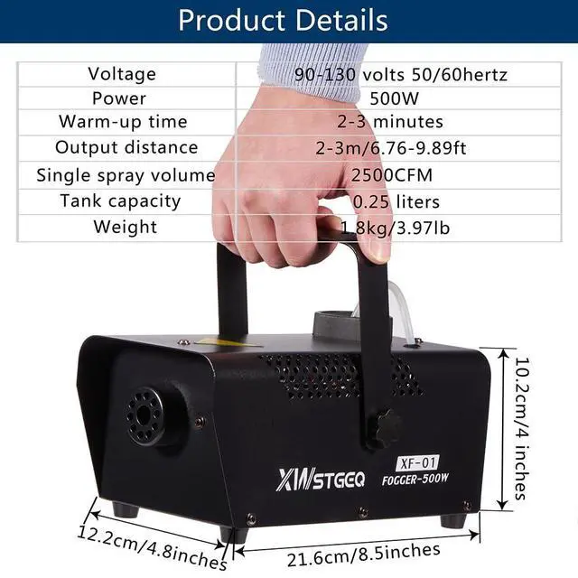 Alt view image 5 of 7 - Fog Machine Smoke Machine for Halloween Parties Wedding Photography,500 Watt Portable Safe Fogger Machines with 2 Temperature Controllers