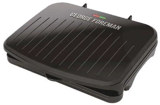 Main image of Family-Size Grill & Panini Press, Nonstick Ceramic Coating, Fat-Removing Slope, Adjustable Angle, Indoor/Outdoor Use