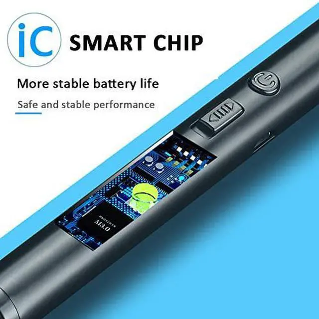 Alt view image 4 of 7 - Rechargeable USB C Lighter - Windproof Flameless Plasma Arc Lighter with 360 Flexible Neck and LED Battery Display for Candle, Fireworks, Cooking (Gold)