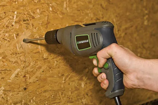 Alt view image 3 of 5 - 4.2 Amp Corded Drill Variable Speed Reversible Electric with 3/8-Inch Keyless Chuck, Belt Clip, Rubberized Grip, Lock-On Button and 2 Year Warranty (GD38B)