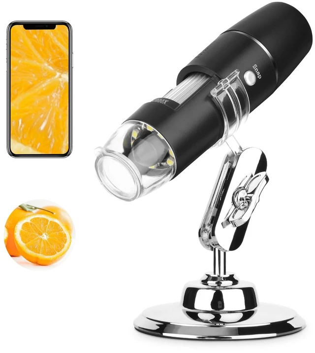 Main image of Handheld Digital Microscope Wireless Portable for Kids Adults 50x-1000x Magnification with 360 Rotate Stand Compatible with iOS/Android iPhone, iPad