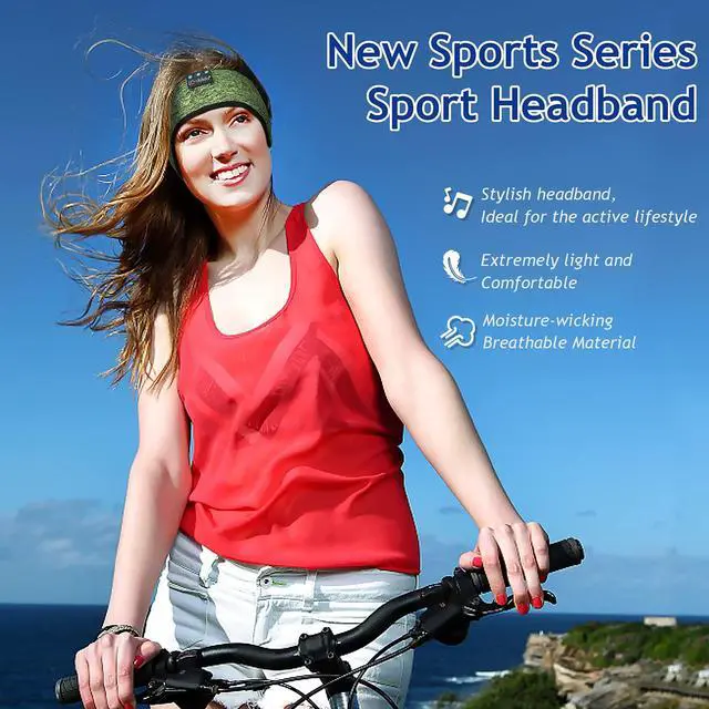 Alt view image 3 of 7 - Sleep Headphones Wireless Bluetooth Headband Headphones for Sleeping Music Band Cozy Sleep Mask with Thin HD Stereo Speakers Perfect for Side Sleepers(Olive)