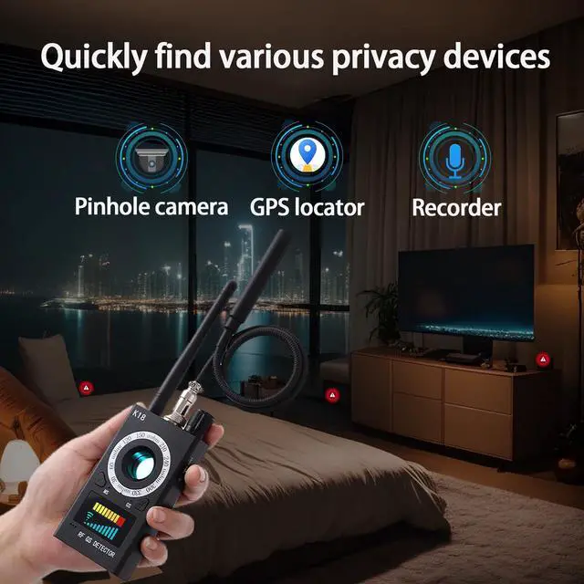 Alt view image 3 of 7 - Hidden Camera Detectors, Listening Device Detector, GPS Detector, Anti-Spy Detector, Bug Detector Electronic Sweeper, RF Signal Detector, 10 Levels Sensitivity 5 Modes, 48H Working Time