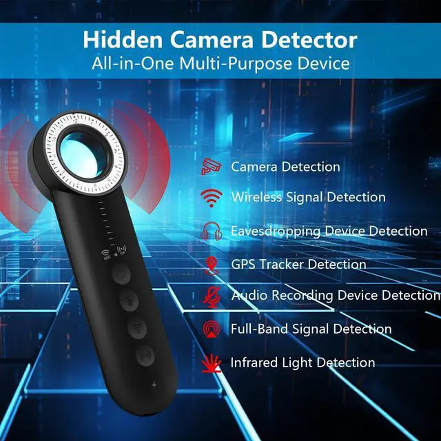 Alt view image 3 of 7 - 2025 Latest Upgraded Version Hidden Camera Detectors, 5 Levels Sensitivity Camera Detector Spy Camera Finder, Hidden Bug and Camera Detector, GPS Tracker Detector for Car, Home, Travel, Hotel, Office