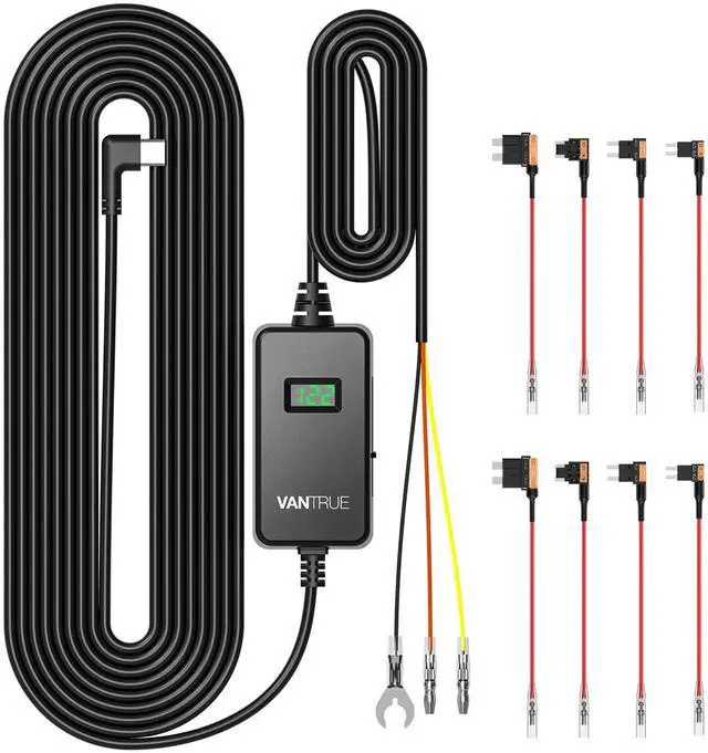 Main image of USB-C Display Hardwire Kit with 3-Stage, Acc Cable for Dashcam, 11.6/23.6V, 12/24V, 12.4/24.4V to 5V, Fuse Holder with Low Voltage Protection, 24-Hour Parking Mode