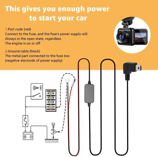 Alt view image 5 of 7 - 3-in-1 Hard Wire Kit USB-C & Micro/Mini USB Hardwire Kit for Dash Cams 12V-24V to 5V Car Dash Camera Power Cord with Low Voltage Protect ion, 13FT Extended Cable for Dash Camera, GPS, Radar Detector