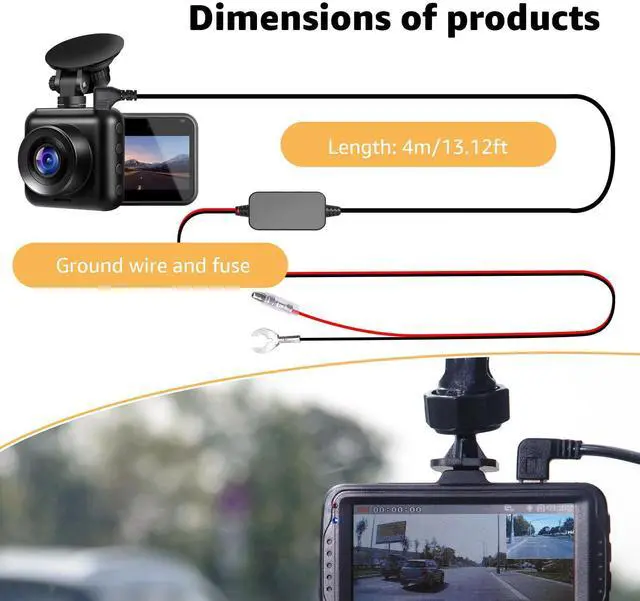 Alt view image 4 of 7 - 3-in-1 Hard Wire Kit USB-C & Micro/Mini USB Hardwire Kit for Dash Cams 12V-24V to 5V Car Dash Camera Power Cord with Low Voltage Protect ion, 13FT Extended Cable for Dash Camera, GPS, Radar Detector