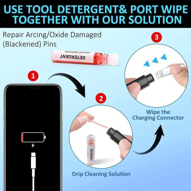 Alt view image 7 of 7 - for iPhone Cleaning Kit for Charging Port Cleaner, Cleaner Kit for AirPod Multi-Tool iPhone Cleaner Repair Lightning Cable for iPad Connector Airpod Speaker Compact Portable with Storage Case