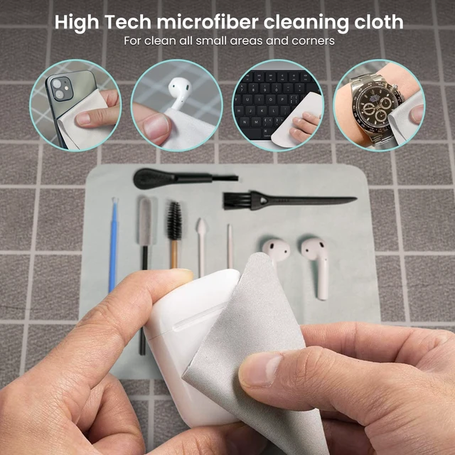 Alt view image 6 of 7 - Airpods Cleaner Kit 221 Pcs Earbud Cleaning Putty Remove Ear Wax Phone Cleaning kit Cleaner Pen Brush Microfiber Cloth for Airpods Pro/1/2/3 Charging Case Headphones Camera Hearing Aids