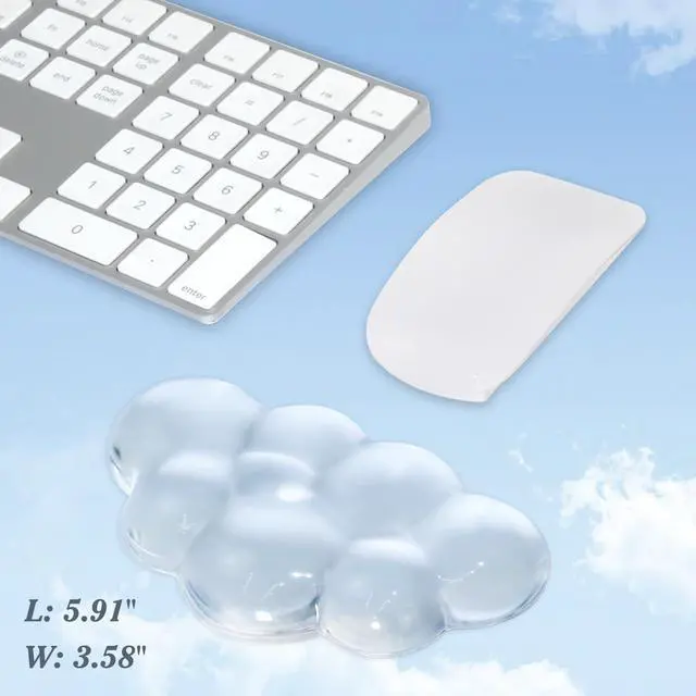 Alt view image 4 of 7 - Soft Clear Cloud Wrist Rest Cushion for Mouse Cool Silicone Gel Ergonomic Wrist Pain Relief Mouse Wrist Support Pad with Gel-Filled for Office School Home Laptop & Computer Mouse (Transparent)