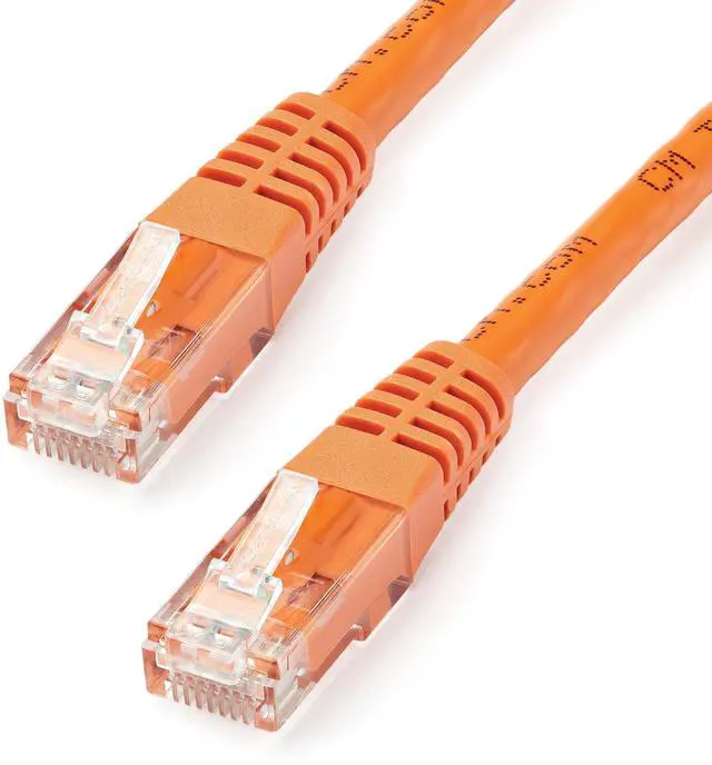 Main image of 15ft CAT6 Ethernet Cable - Orange CAT 6 Gigabit Ethernet Wire -250Mhz 100W PoE RJ45 UTP Molded Network Patch Cord with Strain Relief (C6PATCH15OR)