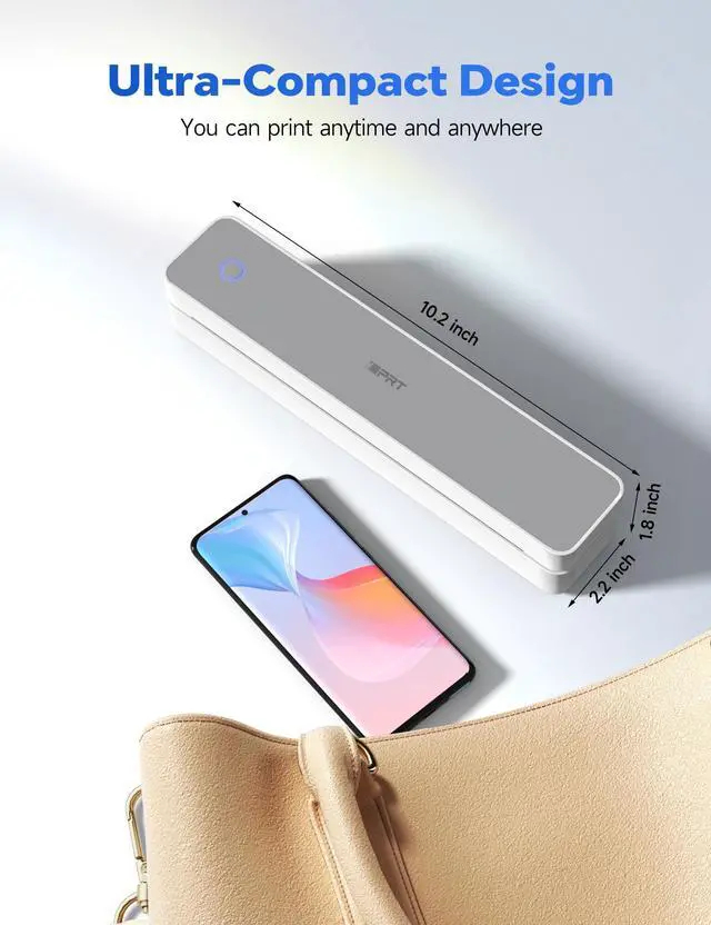 Alt view image 5 of 7 - MT610 Pro Portable Thermal Printer, 300DPI HD Mobile-Travel-Printers, Inkless-Wireless-Small-Printer for Home Use, Office, Vehicles, Bluetooth Printers Supports 8.5" x 11" US Letter&A4&A5, White