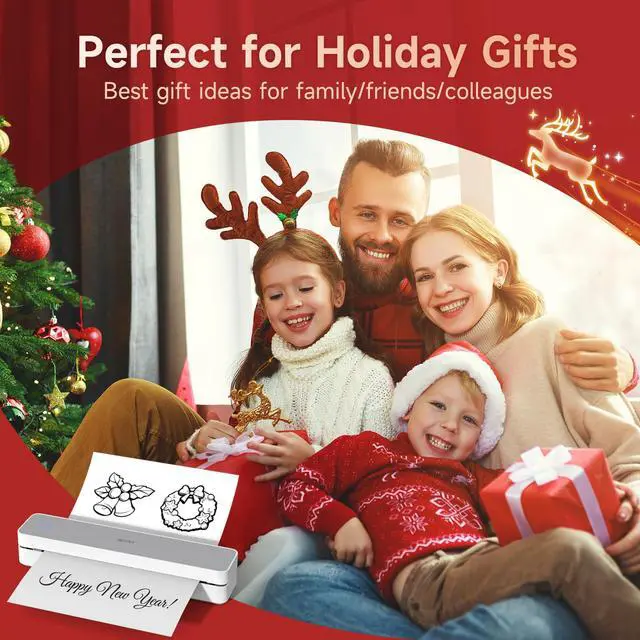 Alt view image 7 of 7 - MT610 Pro Portable Thermal Printer, 300DPI HD Mobile-Travel-Printers, Inkless-Wireless-Small-Printer for Home Use, Office, Vehicles, Bluetooth Printers Supports 8.5" x 11" US Letter&A4&A5, White