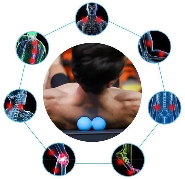 Alt view image 2 of 6 - Peanut Massage Ball - Double Lacrosse Massage Ball & Mobility Ball for Physical Therapy - Deep Tissue Massage Tool for Myofascial Release, Muscle Relaxer, Acupoint Massage