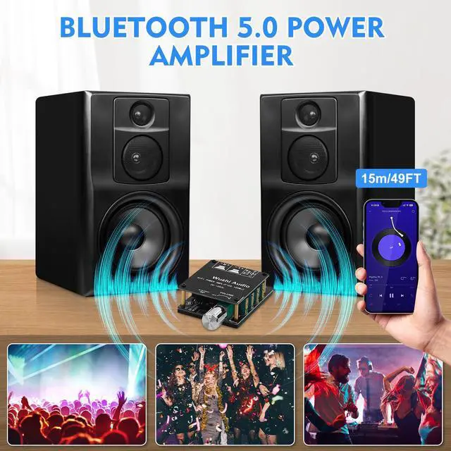 Alt view image 2 of 7 - ZK-1002L 200W Audio Power Amplifier Board with Bluetooth and AUX Inputs, 2.0 Channel Stereo Mini Power Amplifier Receiver Module for Home DIY Speakers System, DC 5-24V