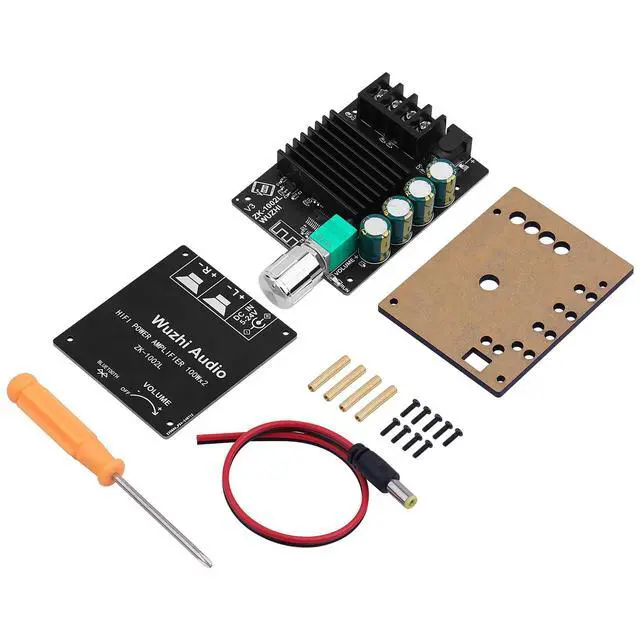 Alt view image 7 of 7 - ZK-1002L 200W Audio Power Amplifier Board with Bluetooth and AUX Inputs, 2.0 Channel Stereo Mini Power Amplifier Receiver Module for Home DIY Speakers System, DC 5-24V