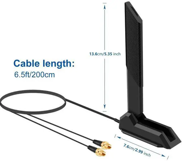 Alt view image 3 of 7 - WiFi 7 Gaming Motherboard Magnetic Base Antenna with Push-On Connector (NOT RP-SMA) for ASUS ROG Strix ASUS TUF/ROG Crosshair/Prime/ProArt Series WiFi 7 Gaming Motherboard