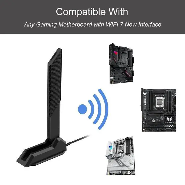 Alt view image 5 of 7 - WiFi 7 Gaming Motherboard Magnetic Base Antenna with Push-On Connector (NOT RP-SMA) for ASUS ROG Strix ASUS TUF/ROG Crosshair/Prime/ProArt Series WiFi 7 Gaming Motherboard