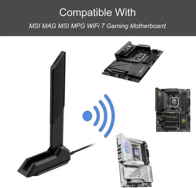 Alt view image 5 of 7 - WiFi 7 Gaming Motherboard Magnetic Base Replacement Antenna for MSI MAG X870 Z890 Tomahawk/MSI MPG X870E Carbon / X870E Edge / B850 / B850-P Series WiFi 7 Gaming Motherboard, Slinkdsco