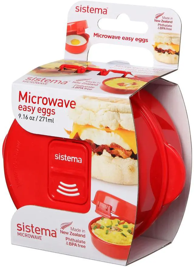 Easy Eggs Microwave Egg Cooker 270 ml Egg Poacher with Steam Release Vent BPA-Free Red 1 Count