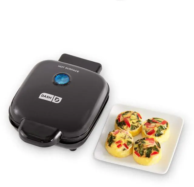 Deluxe Egg Bite Maker - Electric Egg Bite Maker for Healthy Protein Snacks - Quick Cleanup, Space-Saving Design & Non-Slip Feet - 4 Servings, Black