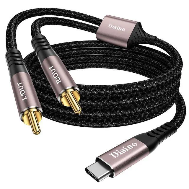 Main image of USB C to RCA Audio Cable, Type C to Dual RCA/Phono Jack Stereo Y Splitter Cord Adapter for Smartphone, Tablet, Laptop Link Amplifier, Mixing Console Mixer, Speaker - 3.3Feet
