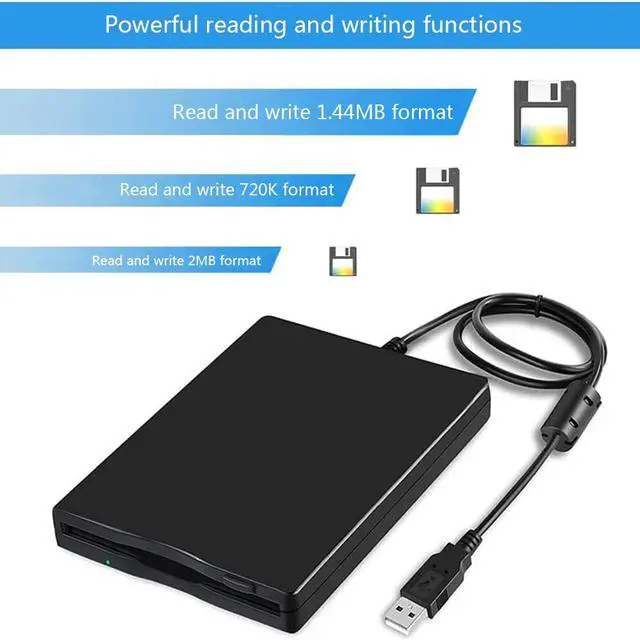 Alt view image 4 of 7 - Mobile Floppy Disk Player External USB FDD Floppy Disk Drive, High Speed Data Transfer, Low Power Consumption, Anti-Slip Design No Driver Required