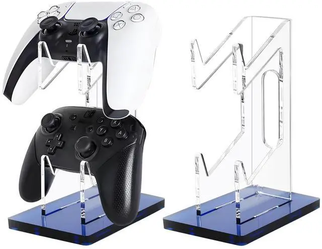 Main image of Game Controller Holder - 2 Tier Universal Stand with Headphone Holder, Navy Acrylic Display for Nintendo Switch, Xbox, PS5, PS4, Desk Mount