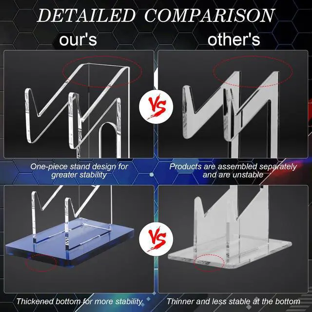 Alt view image 4 of 5 - Game Controller Holder - 2 Tier Universal Stand with Headphone Holder, Navy Acrylic Display for Nintendo Switch, Xbox, PS5, PS4, Desk Mount