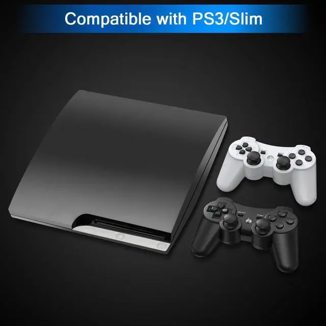 Alt view image 2 of 6 - 2 Pack Wireless Controller for PS3, Compatible with Playstation 3, with 2 Charging Cables (Black & White)