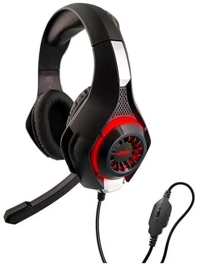 Main image of Core Universal Stereo Gaming Headset w/Retractable Microphone, Red LEDs & Soft Ear Cushions - Perfect for PS5, PS4, Xbox, PC & Nintendo Switch Gaming!