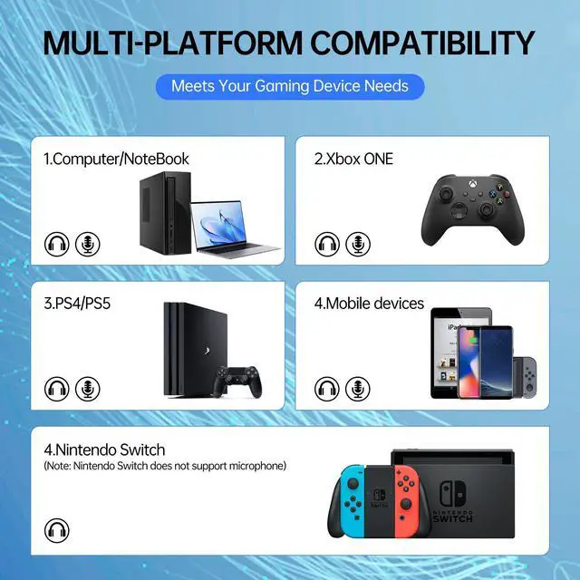 Alt view image 5 of 7 - Gaming Headsets with Mic for Xbox,PS4,PS5,Switch,PC,7.1 Surround Sound Gmaing Headphones with Noise Cancelling Microphone,50MM Dynamic Drivers, 3.5MM Audio Jack-White