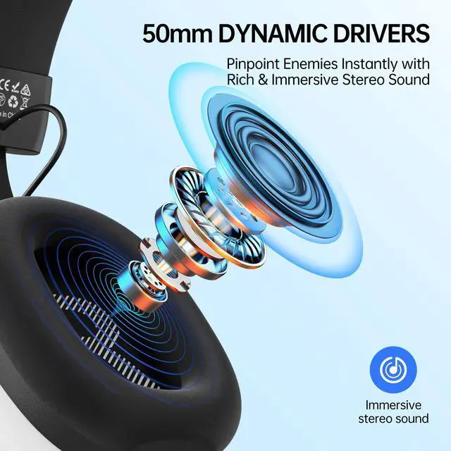 Alt view image 6 of 7 - Gaming Headsets with Mic for Xbox,PS4,PS5,Switch,PC,7.1 Surround Sound Gmaing Headphones with Noise Cancelling Microphone,50MM Dynamic Drivers, 3.5MM Audio Jack-White